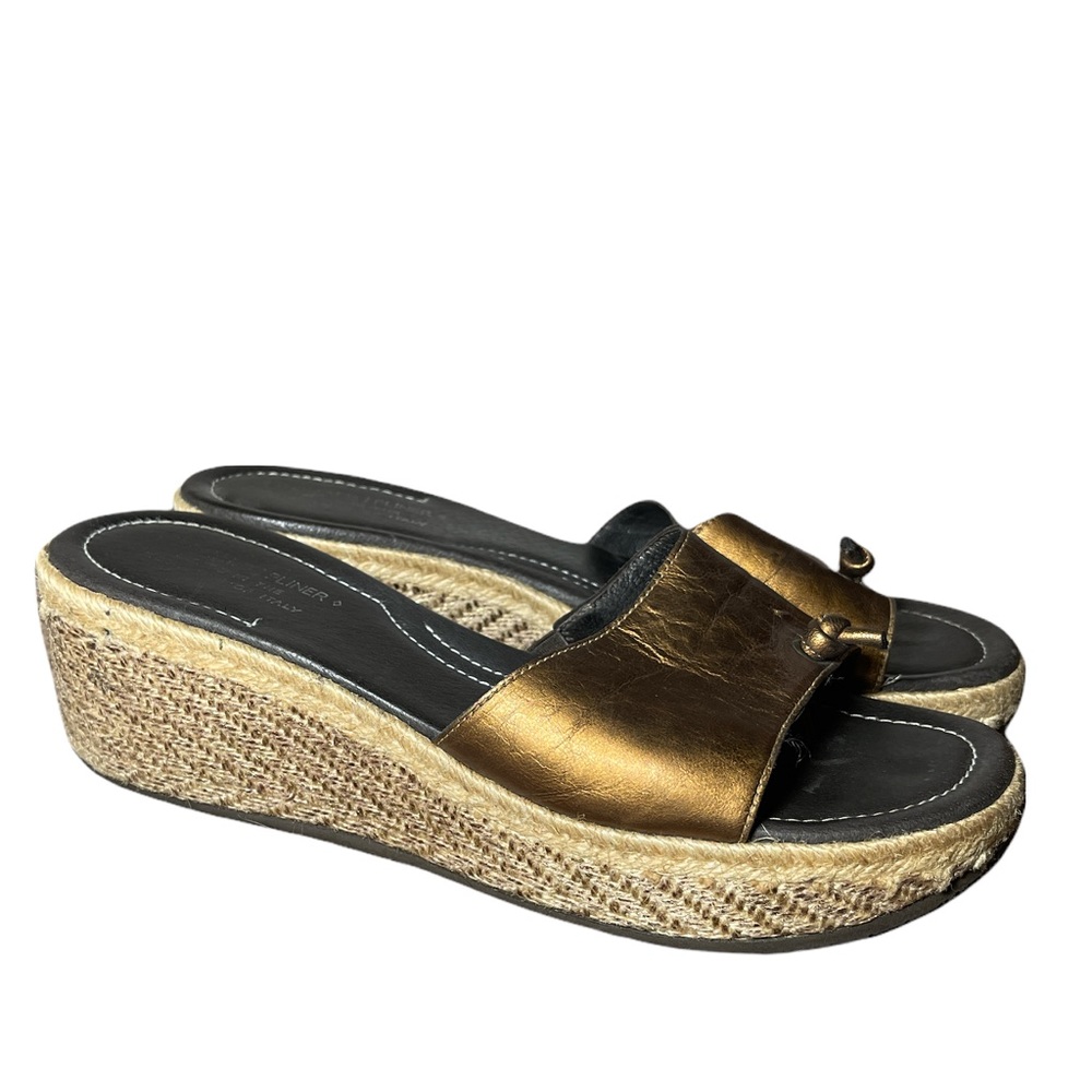 Donald pliner low wedge slip on sandal